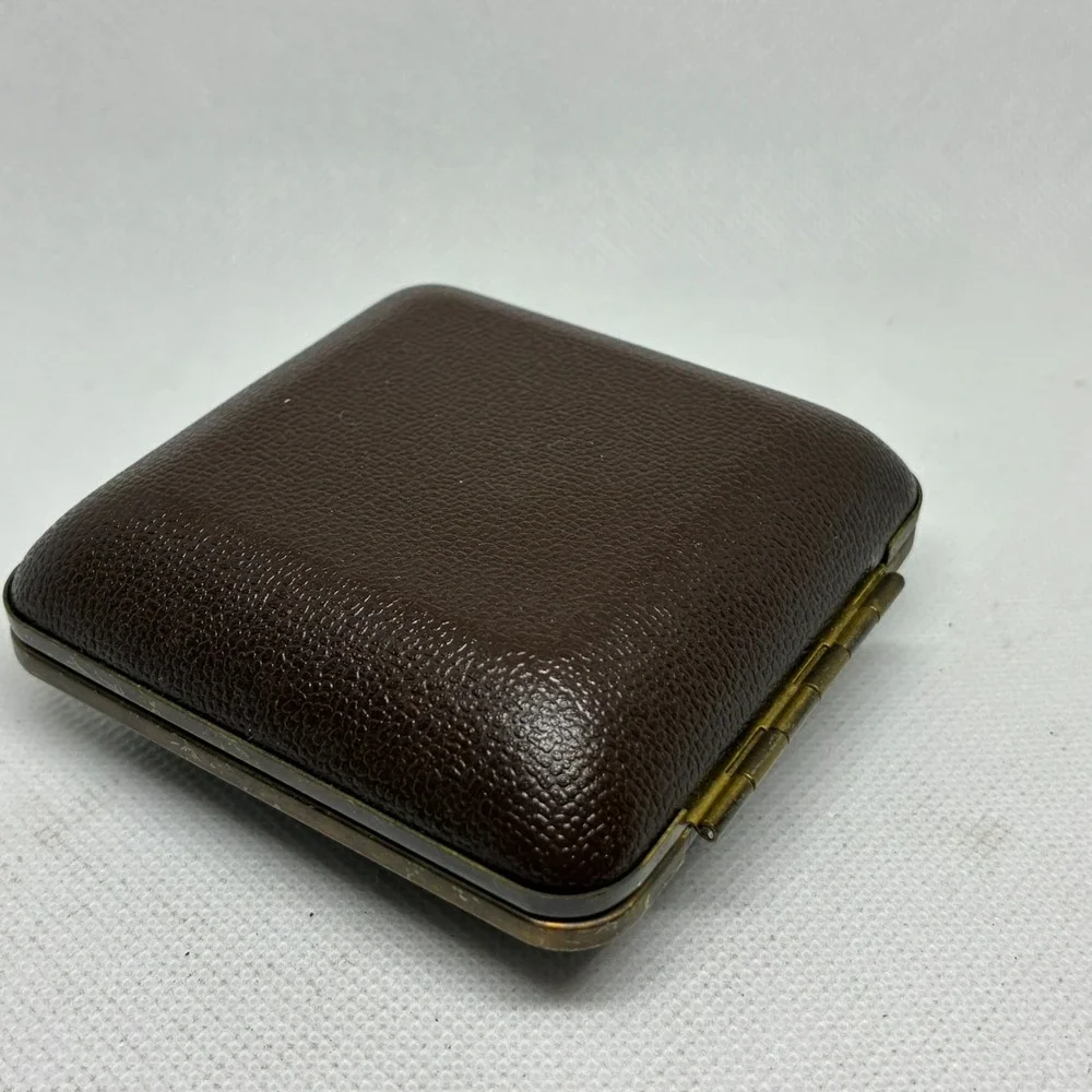 Vintage Citizen Travel Clock 2 Jewels Mechanical Wind-Up Brown Case